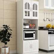 欧式餐边柜白色现代简约储物柜，家用厨房靠墙柜子烤箱微波炉橱柜