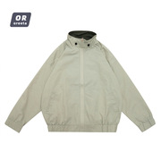 OREETA丨日系复古纯色立领夹克中性宽松拉链外套飞行夹克
