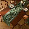美式复古绿色桌旗高级布艺桌布长条餐桌茶几电视斗柜盖布床旗红色