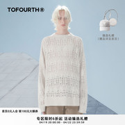 tofourth针织衫明星同款长袖，网洞镂空设计外搭套头罩衫男女同款