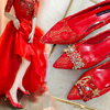 红色高跟鞋婚鞋2024年新娘鞋，结婚鞋秀禾婚纱两穿不累脚中式