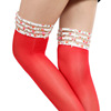 蕾丝花边红色半透明雪纺性感情趣透气丝袜一件代发