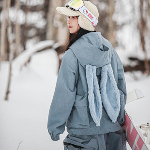swagli滑雪服女士兔耳朵，专业防水透湿透气滑雪衣户外保暖滑雪裤子