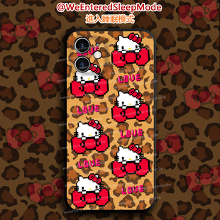 原创凯蒂猫豹纹手机壳，hellokitty卡通三丽鸥，适用于iphone13promax