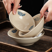 老式酒碗古风仿古粗瓷碗陶瓷陶饭碗瓷餐具6寸5土碗粗陶4斗笠瓷碗
