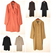 vintage日本制复古毛呢女装，外套中长款孤品羊毛大衣外套3-4