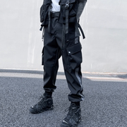 春季暗黑机能风伞兵工装裤男潮流，炸街ins宽松束脚百搭ins休闲长裤