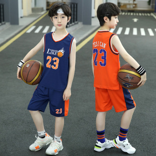 男童篮球服套装夏季薄款2024中大童运动夏装儿童装背心速干衣