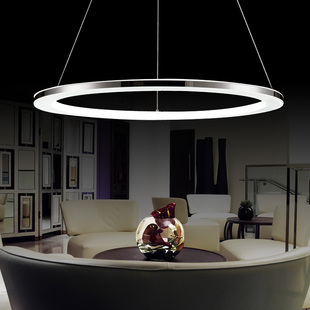 led客厅吊灯现代简约圆环形亚克力，灯时尚创意餐厅卧室书房工程灯