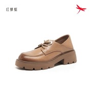 红蜻蜓2023秋季女鞋b41821081中跟乐福鞋小皮鞋，女单b41821082