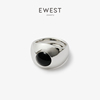 ewest艺未秋冬小众设计感黑玛瑙925银，戒指女高级感食指中指戒