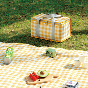 野餐篮网红春游野餐用品户外野炊工具食物保温套装可折叠露营篮子