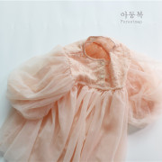 儿童公主裙春夏韩版女童连衣裙洋气网纱粉色仙女裙模特中小童