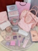 3ce引力芭蕾粉色旅行包运动包引力圆筒，包粉色(包粉色)抓夹贝壳化妆包格纹
