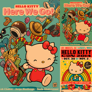 Hello Kitty卡通动漫凯蒂猫复古牛皮纸海报壁纸装饰画挂画芯