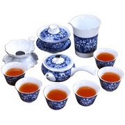 高档青花瓷茶具套装陶瓷，盖碗茶壶茶杯，套组礼盒整套创意功夫