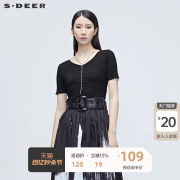 sdeer圣迪奥高级感夏装女装基本款短袖t恤 女S20283506