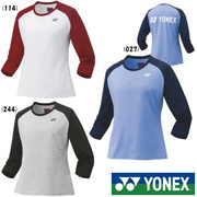2022日本YONEX尤尼克斯女款YY羽毛球服七分袖T恤纯棉吸汗