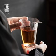 班意日式锤纹条纹鹰嘴公道杯，玻璃茶具分，茶器高温茶海匀杯公杯