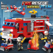乐高教育积木城市男孩消防总局，救援车积木拼装动脑益智力玩具礼物