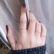 925镀银关节戒指女时尚简约超细尾戒韩国网(韩国网，)红个性素潮人食指指环