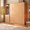 日式橡木全实木衣柜，现代简约卧室大容量衣橱，北欧主卧家具大储物柜