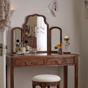 欧式梳妆台镜子桌面，台式轻奢北欧化妆镜三折镜，壁挂三面折叠镜卧室