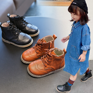 2024年春秋儿童短靴子洋气英伦，风女童马丁靴，软底男童单靴皮鞋