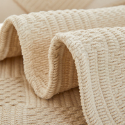 夏季高档棉麻沙发垫透气加厚简约米白色防滑亚麻坐垫盖布四季通用