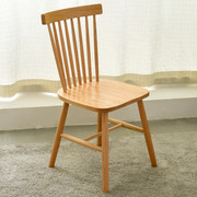 白橡木温莎椅全实木餐桌椅北欧原木风餐椅家用美式纯椅子加厚红