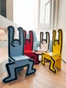 创意人形矮凳北欧实木儿童椅，靠背椅子家用换鞋凳装饰艺术凳子