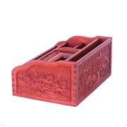 花梨木雕刻纸巾盒多功能办公室，客厅抽纸盒，中式复古红木遥控器收纳