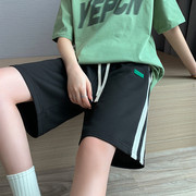 夏季五分短裤少女初中高中学生中考体育专用纯棉跑步阔腿运动中裤