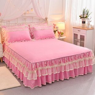 韩版蕾丝床裙单件，公主席梦思床罩床套1.81.5米加厚床垫，防滑保护套