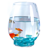 办公室小鱼缸加厚透明玻璃乌龟缸，客厅家用桌面圆形迷你小型金鱼缸(金鱼缸)