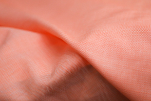意大利进口薄款甜橙色织锦鳞纹格纹高支纯棉布料设计师连衣裙面料