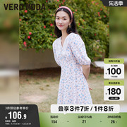 Vero Moda奥莱夏季法式淑女甜美清新碎花A摆气质连衣裙子