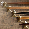 九土实木筷子尖头套装家用简约5双防霉竹环保饭勺餐具组合礼盒装