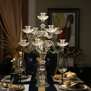 欧式水晶烛台玻璃婚庆婚礼，烛台家用浪漫烛光晚餐台灯北欧装饰摆件