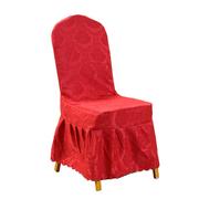 红色酒店a椅套饭店椅子套罩餐椅套连身椅子套通用座套婚庆宴会