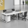 职员工位办公桌椅组合简约现代白色电脑桌246人财务屏风位