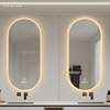 卫生间浴室镜椭圆形镜子壁挂发光带灯镜贴墙玻璃led智能防雾镜