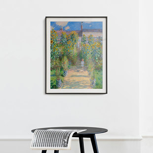 艺术家的花园莫奈欧式油画风景，装饰画入户进门挂画客厅卧室壁画