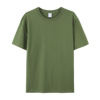 军绿色纯棉纯色圆领短袖T恤男女美式全棉打底衫内搭宽松体恤大码T