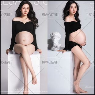 孕妇照拍摄影主题写真服装，的衣服照片在家拍自拍孕妈拍照孕期孕照