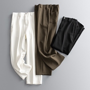 精纺斜纹肌理感西裤男 春季日系复古 高级感垂感微宽松直筒西装裤