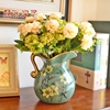 陶瓷小花瓶摆件客厅，插花欧式美式餐桌家居，复古仿真花干花装饰北欧