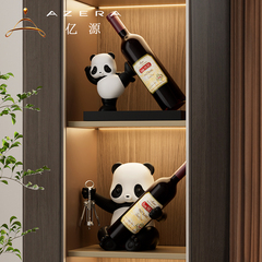 熊猫红酒架摆件创意家居酒柜装饰轻奢摆设