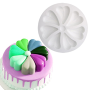七色花瓣爱心形拼接菊花拼盘慕斯蛋糕甜品手工皂香皂模具硅胶