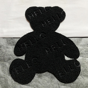 黑色小熊刺绣布贴大号卡通图案，补丁贴卫衣，毛衣外套装饰破洞修复贴
